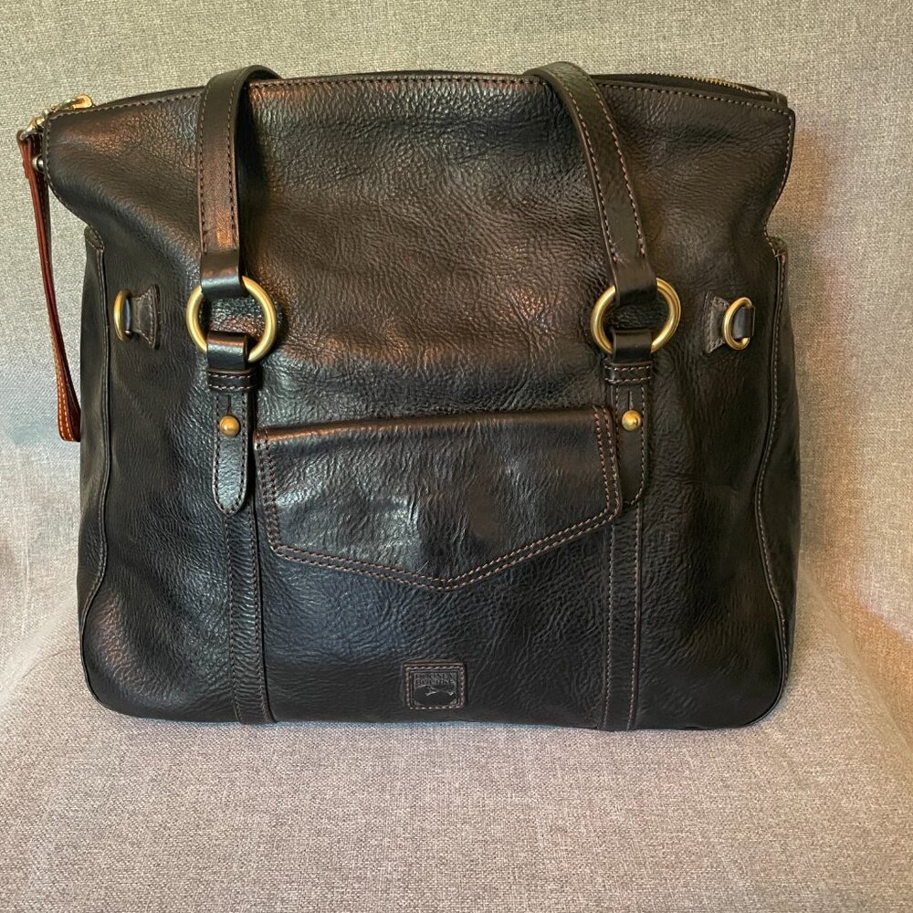 Dooney & Bourke Black Leather Shoulder Bag - Picture 3 of 13